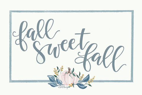 Fall Sweet Fall White Modern Wood Framed Art Print with Double Matting by Chavez, April