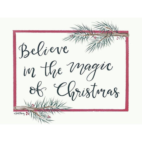 Believe in the Magic of Christmas Black Modern Wood Framed Art Print with Double Matting by Chavez, April