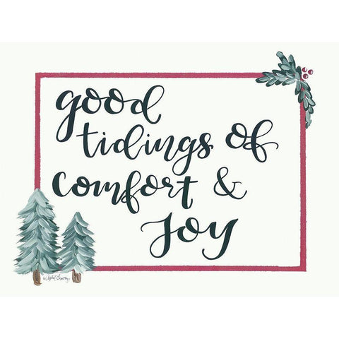 Good Tidings of Comfort And Joy White Modern Wood Framed Art Print by Chavez, April