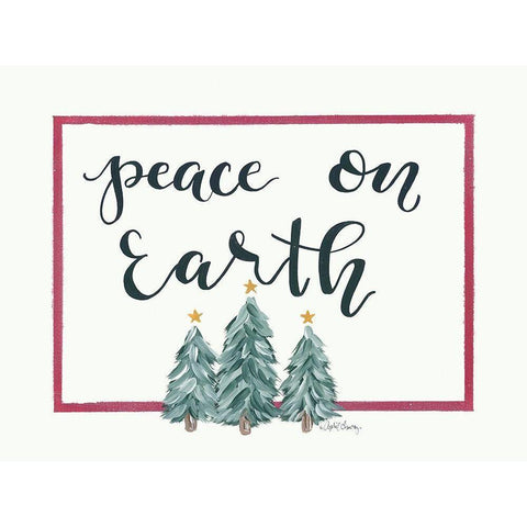 Peace on Earth Black Modern Wood Framed Art Print with Double Matting by Chavez, April