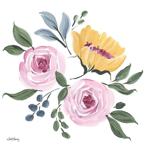 Sunday Bouquet Black Modern Wood Framed Art Print by Chavez, April