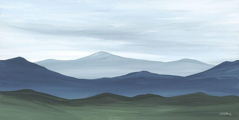 Storm Over the Mountains White Modern Wood Framed Art Print with Double Matting by Chavez, April