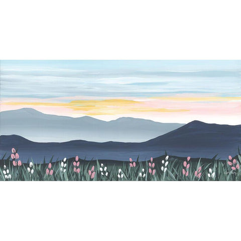 Sunset Over the Blue Ridge White Modern Wood Framed Art Print by Chavez, April