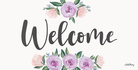 Welcome    White Modern Wood Framed Art Print with Double Matting by Chavez, April