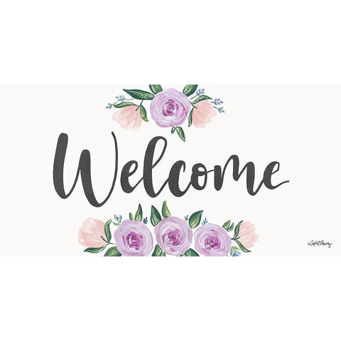 Welcome    Black Modern Wood Framed Art Print with Double Matting by Chavez, April