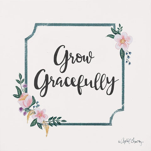 Grow Gracefully Black Ornate Wood Framed Art Print with Double Matting by Chavez, April