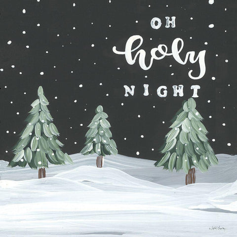 Oh Holy Night Black Ornate Wood Framed Art Print with Double Matting by Chavez, April