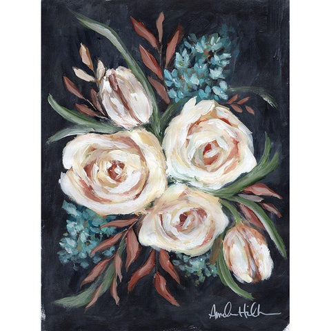 A Whisper of Blue Black Modern Wood Framed Art Print by Hilburn, Amanda