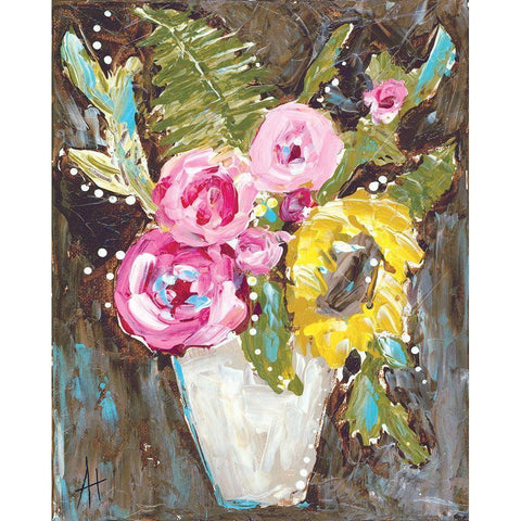 Warm Summer Floral Black Modern Wood Framed Art Print by Hilburn, Amanda