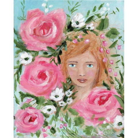 Rosie Anne Gold Ornate Wood Framed Art Print with Double Matting by Hilburn, Amanda