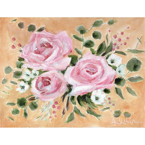 Sunshine and Roses Black Modern Wood Framed Art Print with Double Matting by Hilburn, Amanda