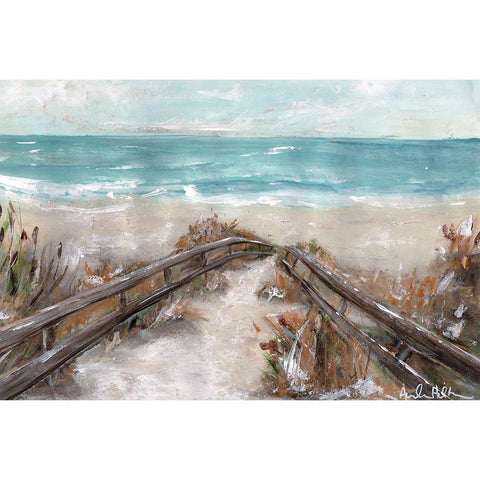 Sandy Shores Black Modern Wood Framed Art Print with Double Matting by Hilburn, Amanda