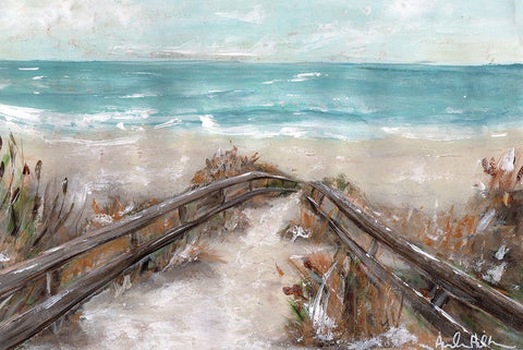 Sandy Shores White Modern Wood Framed Art Print with Double Matting by Hilburn, Amanda