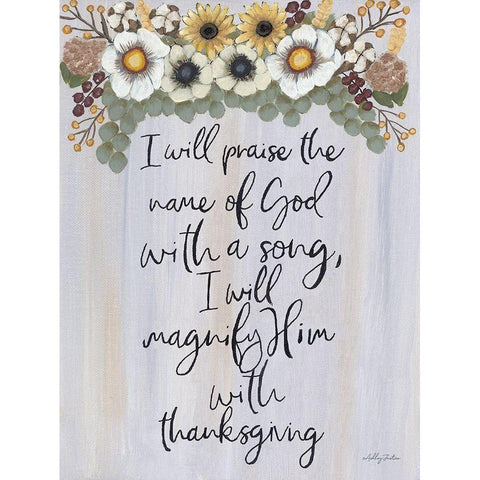 I Will Praise the Name of God Gold Ornate Wood Framed Art Print with Double Matting by Justice, Ashley