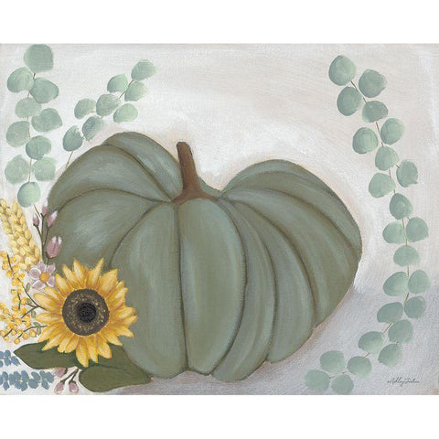Green Pumpkin Black Modern Wood Framed Art Print by Justice, Ashley