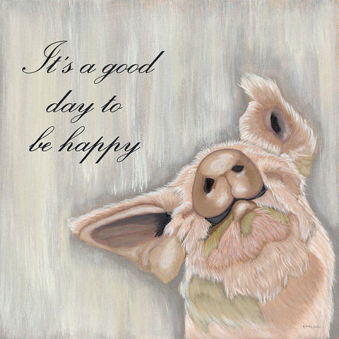 Its Good Day to Be Happy White Modern Wood Framed Art Print by Justice, Ashley
