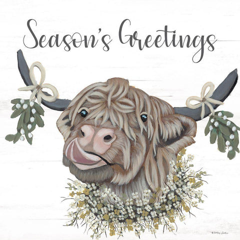 Seasons Greetings Adeline White Modern Wood Framed Art Print with Double Matting by Justice, Ashley