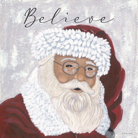 Believe Santa Black Ornate Wood Framed Art Print with Double Matting by Justice, Ashley