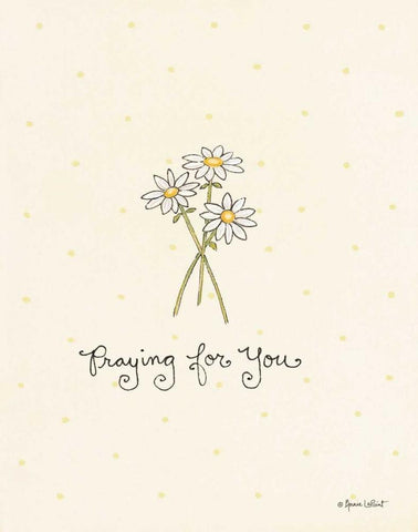 Praying for You  White Modern Wood Framed Art Print with Double Matting by LaPoint, Annie