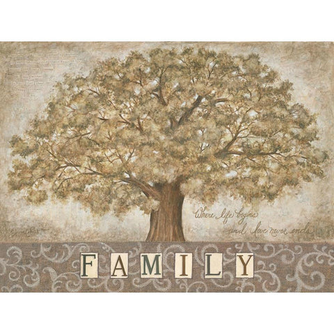 Our Family Tree Gold Ornate Wood Framed Art Print with Double Matting by LaPoint, Annie