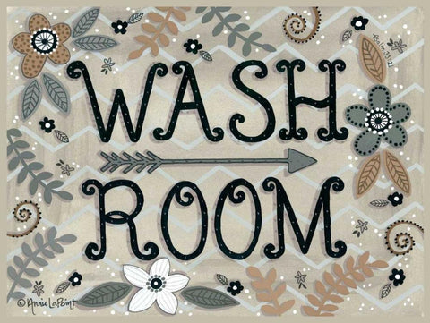 Wash Room Black Ornate Wood Framed Art Print with Double Matting by LaPoint, Annie