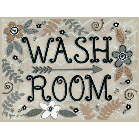 Wash Room White Modern Wood Framed Art Print by LaPoint, Annie