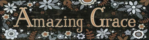 Amazing Grace Floral White Modern Wood Framed Art Print with Double Matting by LaPoint, Annie