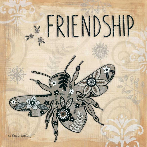 Friendship White Modern Wood Framed Art Print by LaPoint, Annie