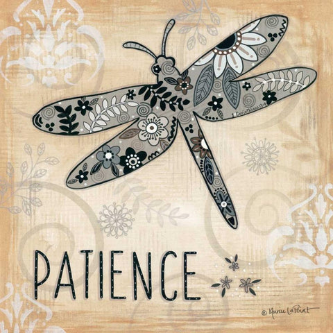 Patience Black Modern Wood Framed Art Print with Double Matting by LaPoint, Annie