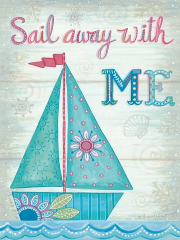 Sail Away with Me White Modern Wood Framed Art Print with Double Matting by LaPoint, Annie