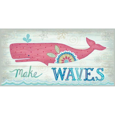 Make Waves Black Modern Wood Framed Art Print by LaPoint, Annie