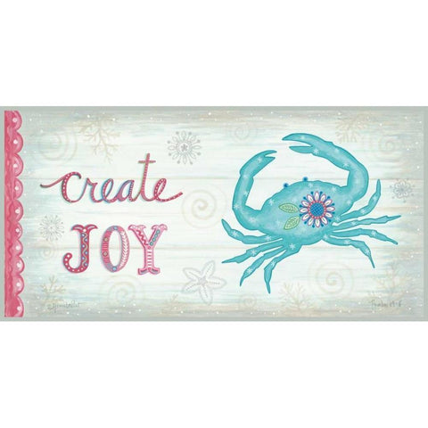 Create Joy White Modern Wood Framed Art Print by LaPoint, Annie