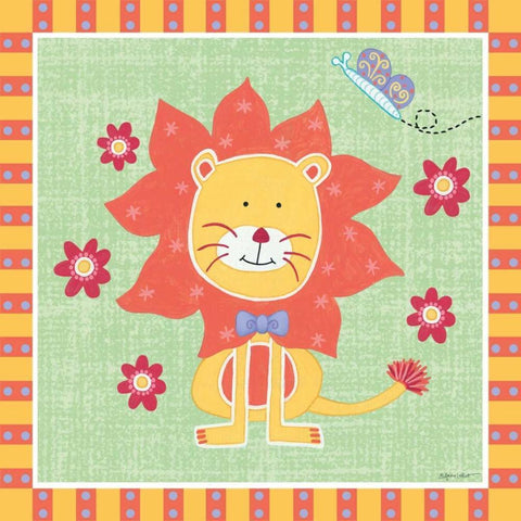 Beetle and Bob Baby Lion White Modern Wood Framed Art Print with Double Matting by LaPoint, Annie