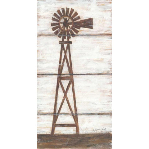 Farmhouse Windmill I Gold Ornate Wood Framed Art Print with Double Matting by LaPoint, Annie