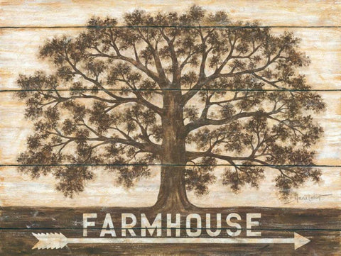Farmhouse Oak White Modern Wood Framed Art Print with Double Matting by LaPoint, Annie