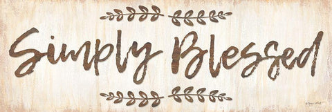 Simply Blessed            White Modern Wood Framed Art Print with Double Matting by Lapoint, Annie