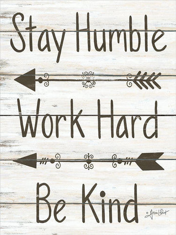 Stay Humble - Work Hard - Be Kind Black Ornate Wood Framed Art Print with Double Matting by LaPoint, Annie