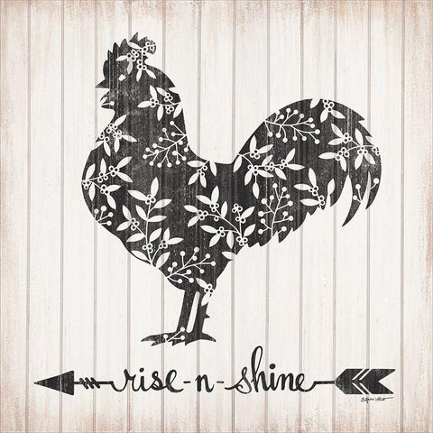 Rise N Shine Rooster White Modern Wood Framed Art Print by LaPoint, Annie