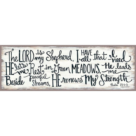 The Lord is My Shepherd Gold Ornate Wood Framed Art Print with Double Matting by LaPoint, Annie