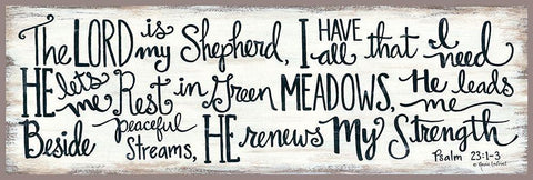 The Lord is My Shepherd White Modern Wood Framed Art Print with Double Matting by LaPoint, Annie