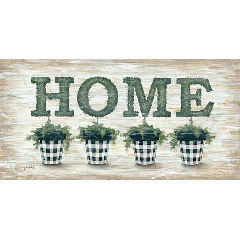 Gingham Topiaries Home Gold Ornate Wood Framed Art Print with Double Matting by LaPoint, Annie