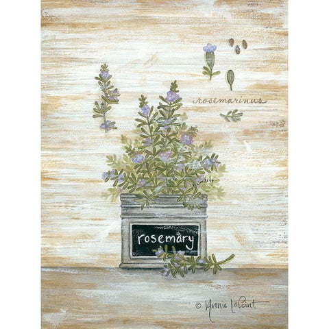 Rosemary Botanical White Modern Wood Framed Art Print by LaPoint, Annie