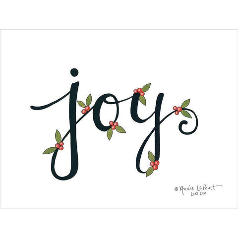 Joy with Berries Black Modern Wood Framed Art Print with Double Matting by LaPoint, Annie