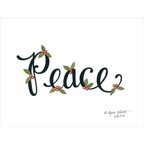 Peace with Berries Gold Ornate Wood Framed Art Print with Double Matting by LaPoint, Annie