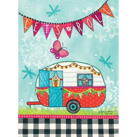 Lets Roll Gold Ornate Wood Framed Art Print with Double Matting by LapPoint, Annie