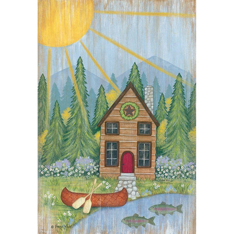 Cabin in the Woods Gold Ornate Wood Framed Art Print with Double Matting by LapPoint, Annie