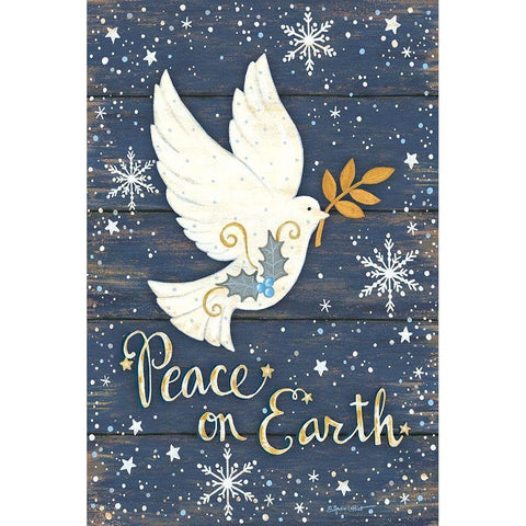 Peace on Earth Gold Ornate Wood Framed Art Print with Double Matting by Laponit, Annie