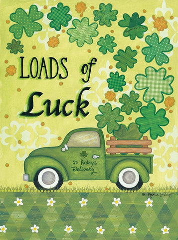 Loads of Luck Truck White Modern Wood Framed Art Print with Double Matting by LaPoint, Annie