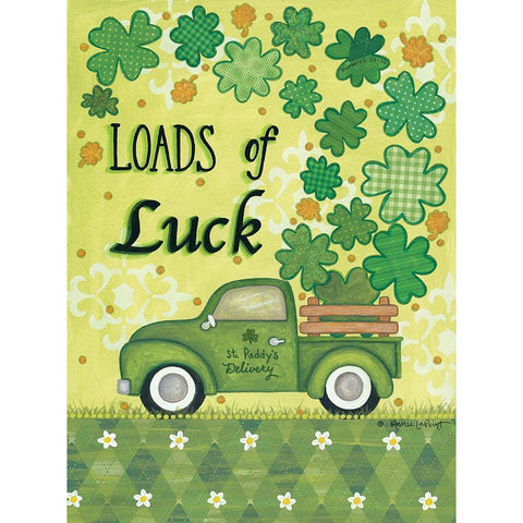 Loads of Luck Truck Black Modern Wood Framed Art Print with Double Matting by LaPoint, Annie