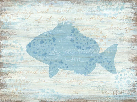 Ocean Fish     White Modern Wood Framed Art Print with Double Matting by LaPoint, Annie